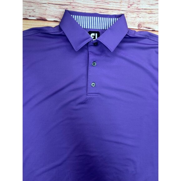 FootJoy FJ Mens Purple Golf Polo Large - Picture 3 of 6